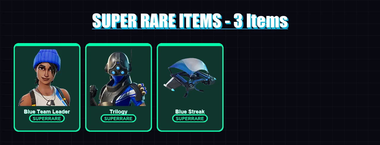 [PS4/PS5/XBOX/PC] | Blue Team Leader | Trilogy | Rust Lord | Mission Specialist | Subzero Cryptic | 7 skin | 3 pickaxe | 5 emote | 8 glider | Lv68
