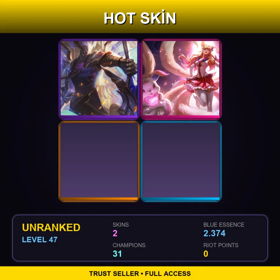 EUW | Victorious Aatrox | Star Guardian Ahri | 2 Skin | 31 Champ | Lv47