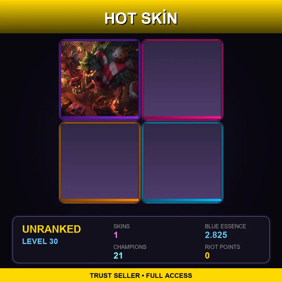 LAN | Lv30 | Unranked | 1 Skin | 21 Champ — LoL account