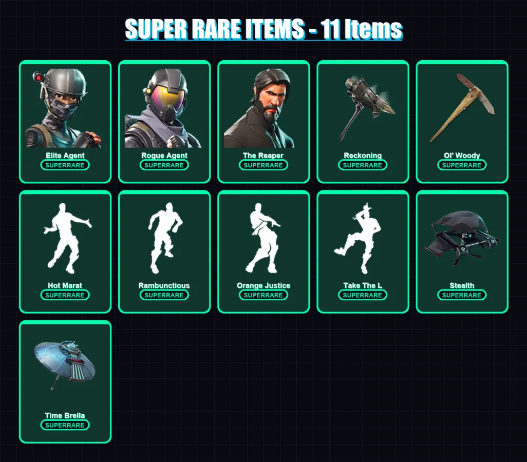 [PC/PSN] | Elite Agent | Rogue Agent | The Reaper | Zenith | Wukong | 70 skin | 69 pickaxe | 87 emote | 68 glider | Lv1024