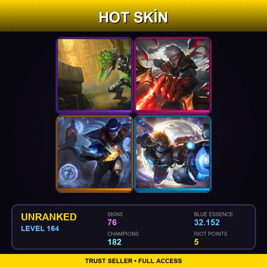VN | Lv164 | Unranked | 76 Skin | 182 Champ