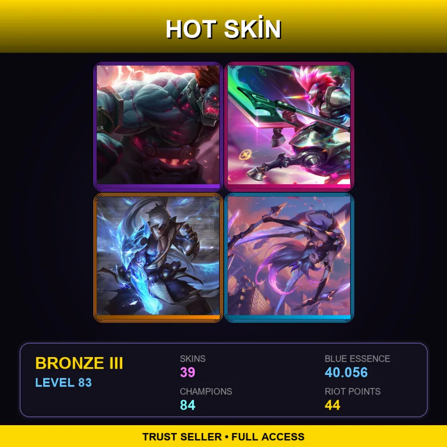EUNE | Lv83 | Bronze III | 39 Skin | 84 Champ