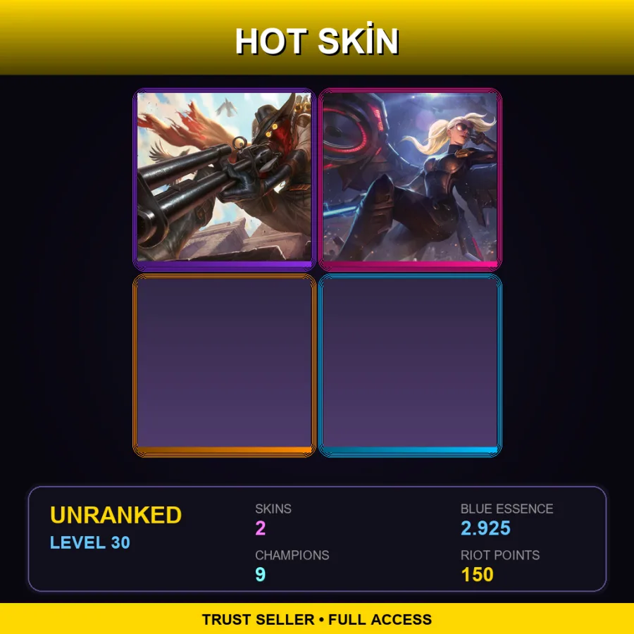 LAS | Lv30 | Unranked | 2 Skin | 9 Champ — LoL account