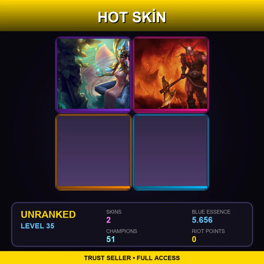 EUW | Lv35 | Unranked | 2 Skin | 51 Champ