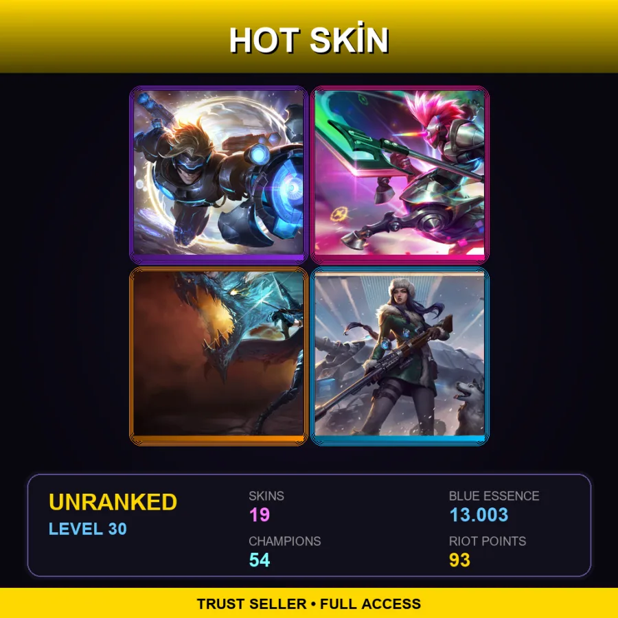 NA | Lv30 | Unranked | 19 Skin | 54 Champ