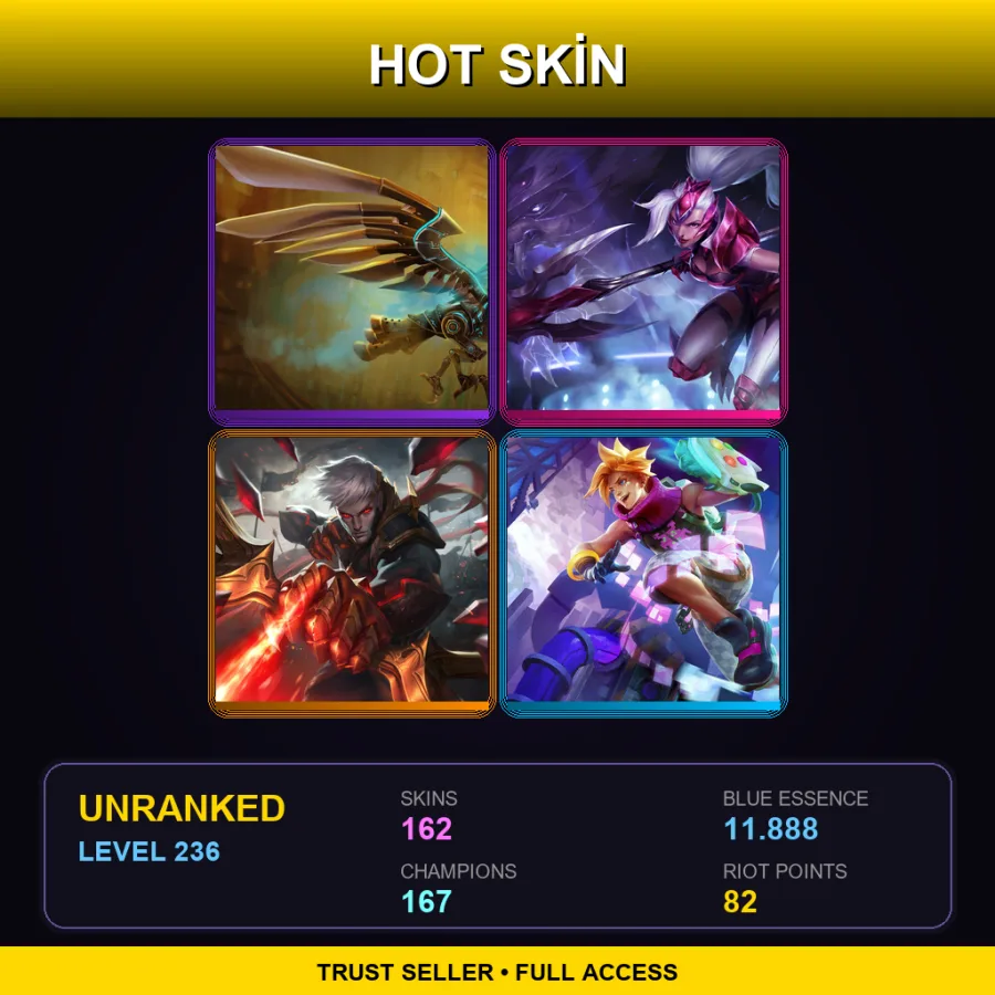 EUW | Lv236 | Unranked | 162 Skin | 167 Champ
