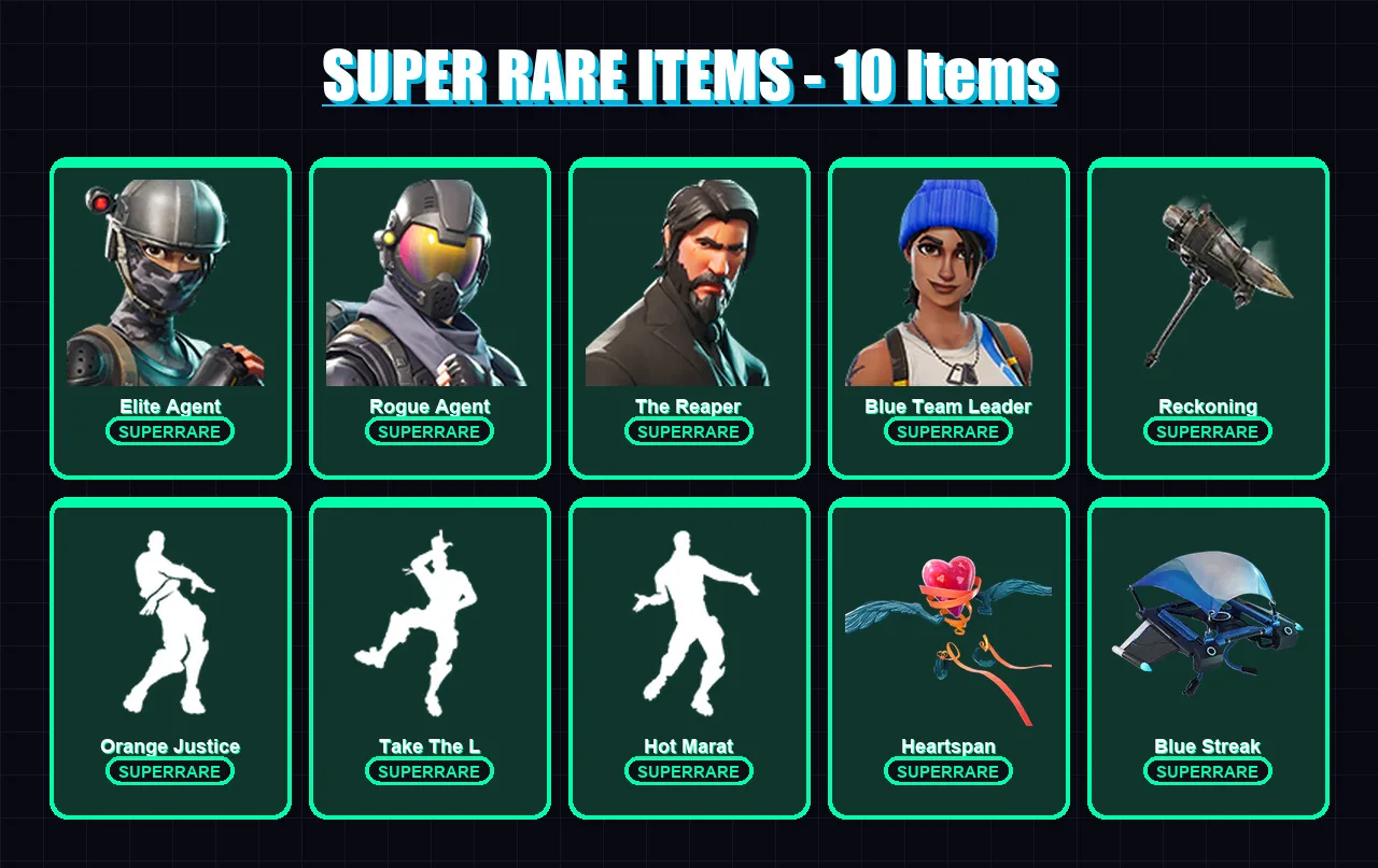 [PC/XBOX/PSN] | Elite Agent | Rogue Agent | The Reaper | Blue Team Leader | Carbide | 63 skin | 64 pickaxe | 73 emote | 64 glider | Lv770