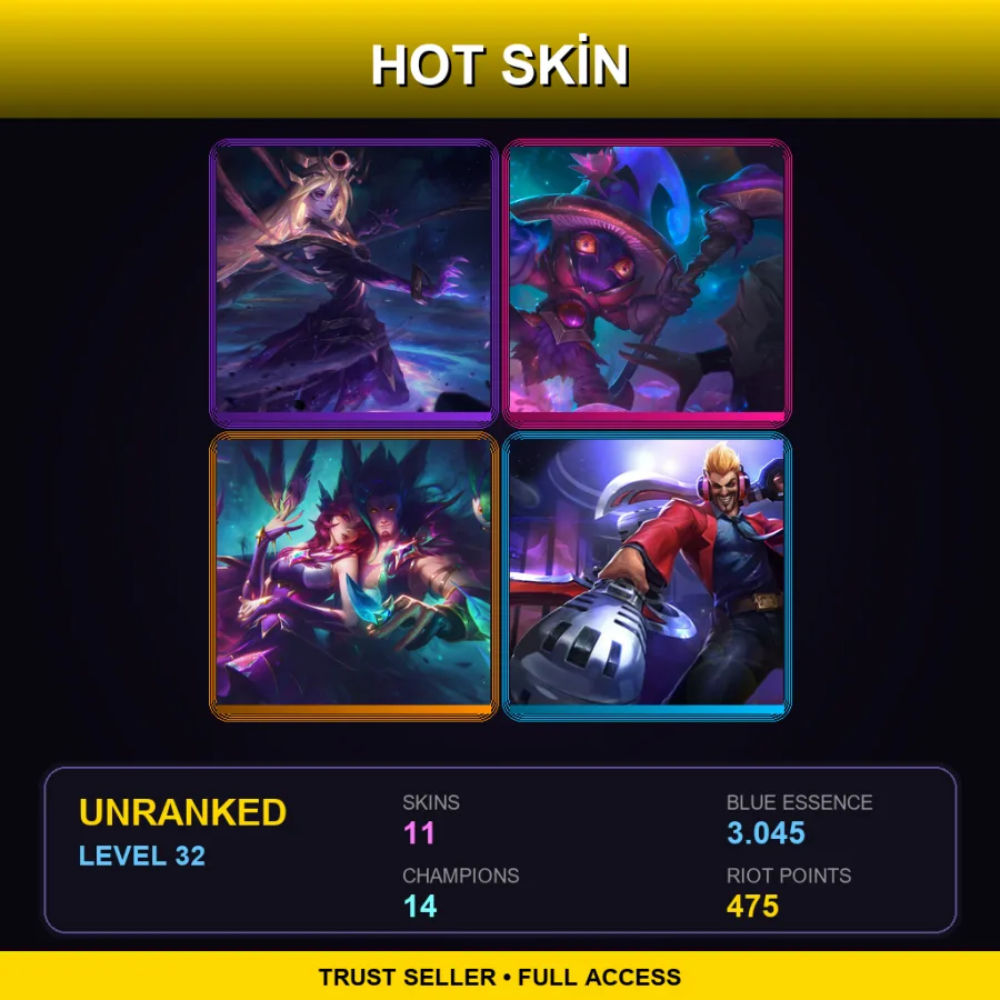NA | Lv32 | Unranked | 11 Skin | 14 Champ with Annie