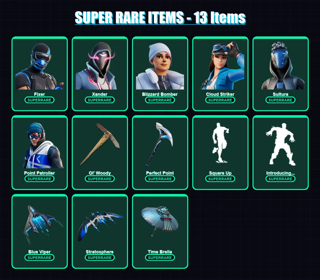 [PS4/PS5/XBOX/PC] | Fixer | Xander | Blizzard Bomber | Cloud Striker | Sultura | 83 skin | 132 pickaxe | 86 emote | 97 glider | Lv1335 — Fortnite account
