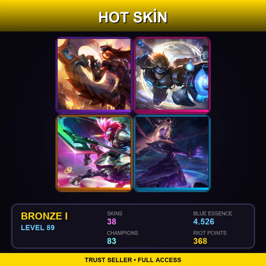 LAN | Lv89 | Bronze I | 38 Skin | 83 Champ