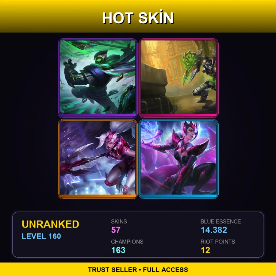 SG | Lv160 | Unranked | 57 Skin | 163 Champ with Ivern