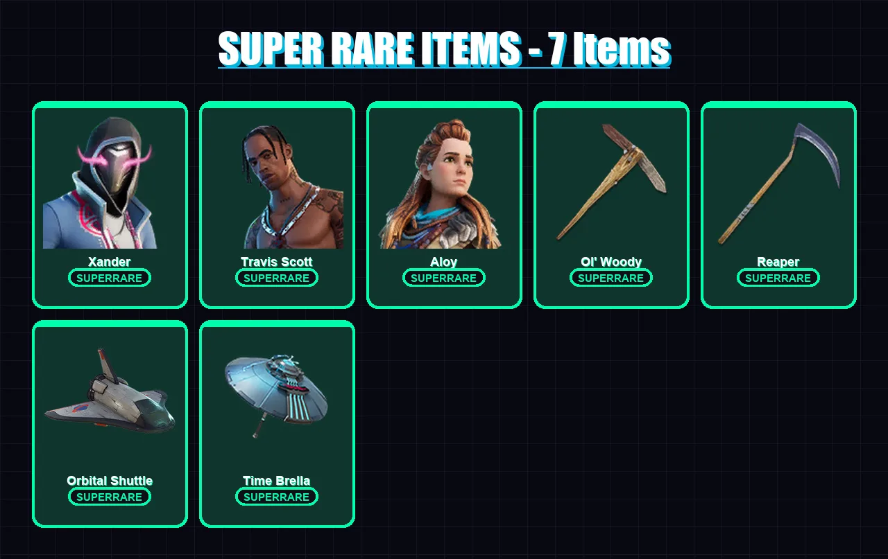 [PC/XBOX/PSN] | Xander | Travis Scott | Aloy | Power Chord | Driftwalker | 152 skin | 129 pickaxe | 85 emote | 95 glider | Lv1207 — Fortnite account