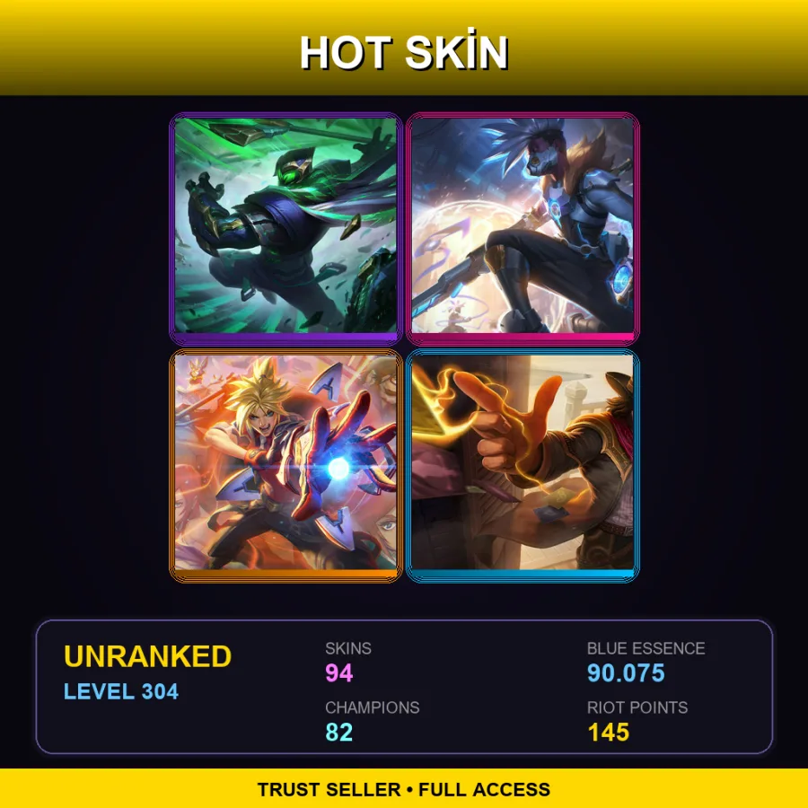 EUNE | Lv304 | Unranked | 94 Skin | 82 Champ