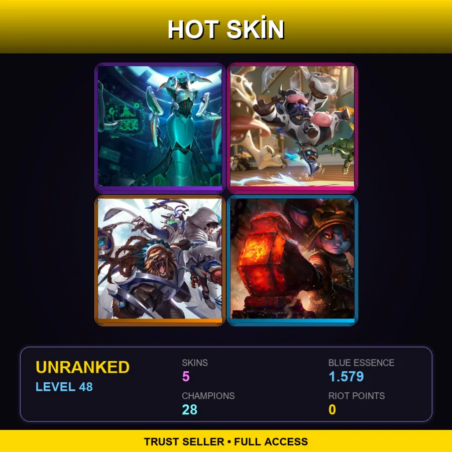 LAS | Lv48 | Unranked | 5 Skin | 28 Champ