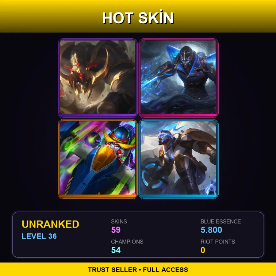 VN | Lv36 | Unranked | 59 Skin | 54 Champ
