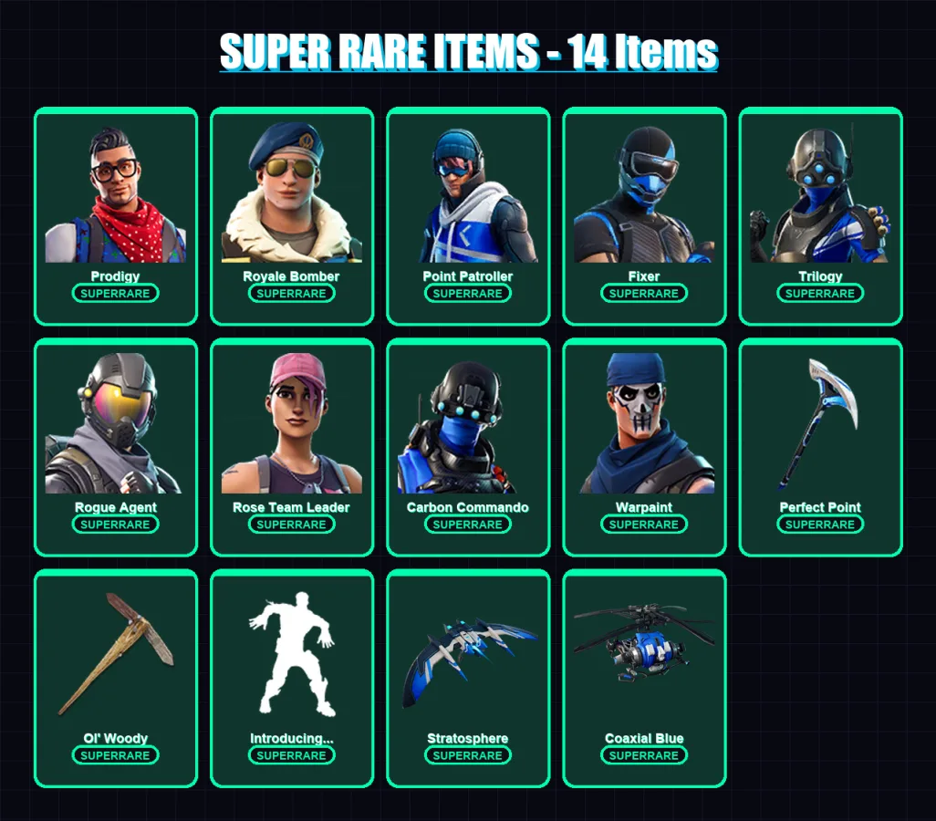 [PC/XBOX/PSN] | Prodigy | Royale Bomber | Point Patroller | Fixer | Trilogy | 75 skin | 60 pickaxe | 74 emote | 57 glider | Lv621 — Fortnite account