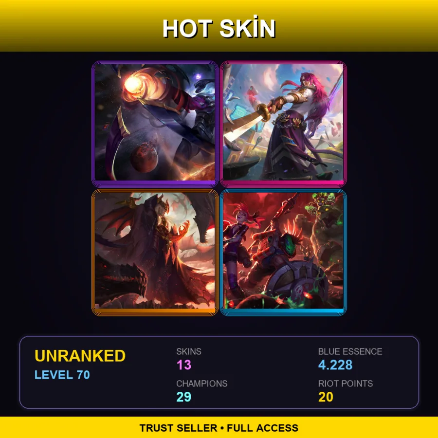 EUNE | Lv70 | Unranked | 13 Skin | 29 Champ