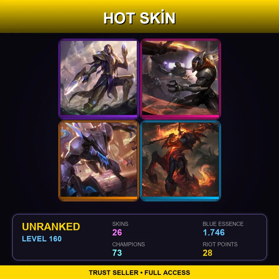 BR | Lv160 | Unranked | 26 Skin | 73 Champ — LoL account