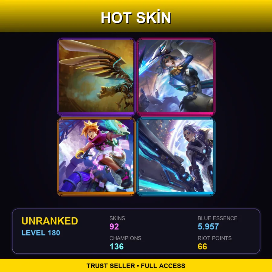 TW | Lv180 | Unranked | 92 Skin | 136 Champ — LoL account