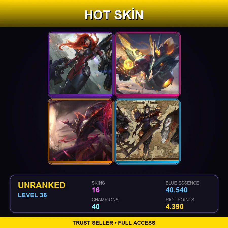 BR | Lv36 | Unranked | 16 Skin | 40 Champ