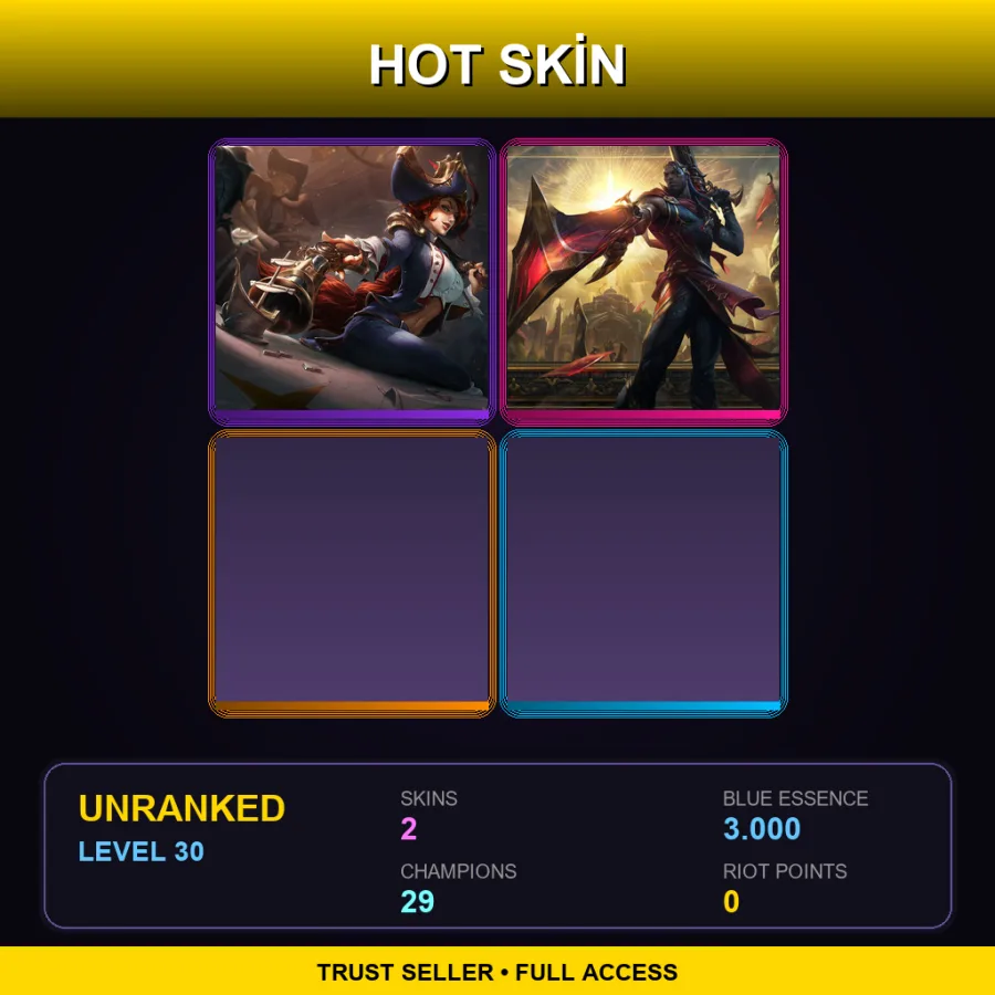 LAN | Lv30 | Unranked | 2 Skin | 29 Champ