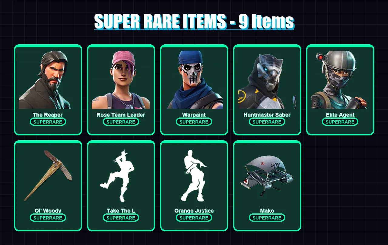 [PC/XBOX/PSN] | The Reaper | Rose Team Leader | Warpaint | Huntmaster Saber | Elite Agent | 26 skin | 21 pickaxe | 27 emote | 27 glider | Lv350 — Fortnite account