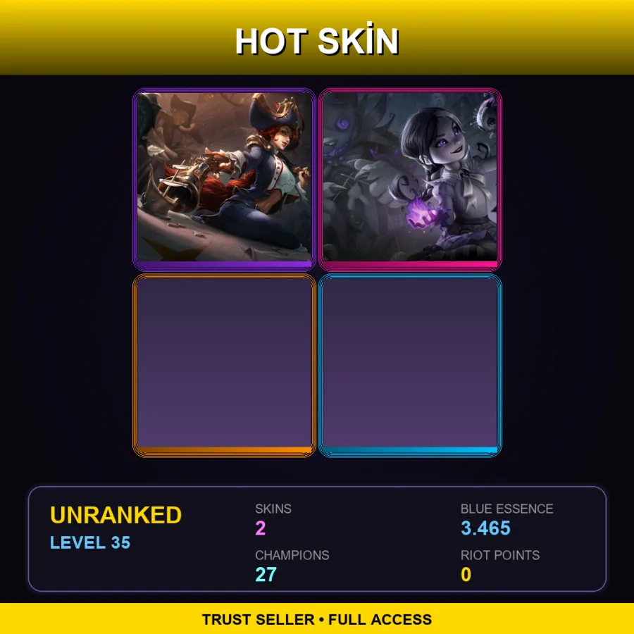 NA | Lv35 | Unranked | 2 Skin | 27 Champ — LoL account
