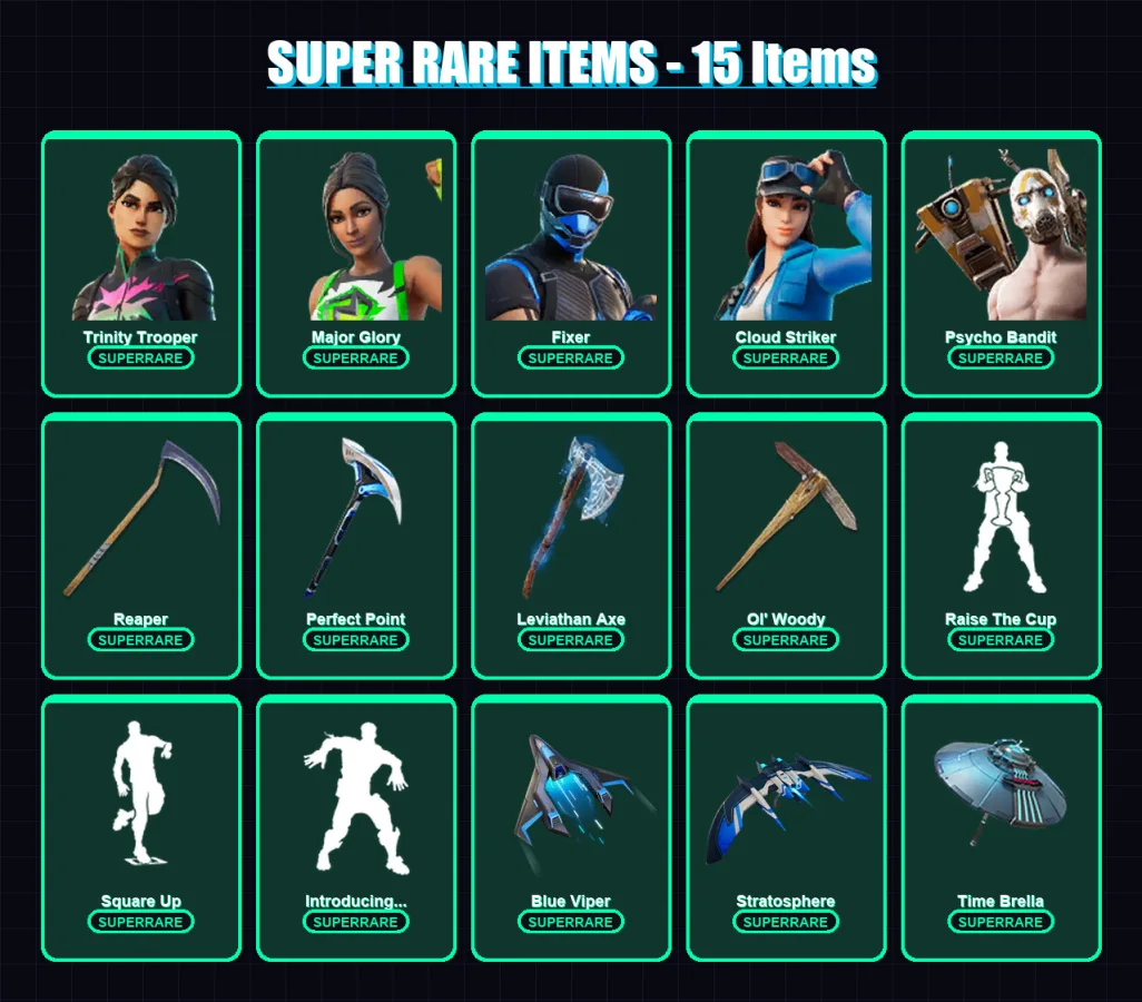 [PC/XBOX] | Unchained Ramirez | Trinity Trooper | Major Glory | Fixer | Cloud Striker | 538 skin | 405 pickaxe | 319 emote | 227 glider | Lv4078 — Game account