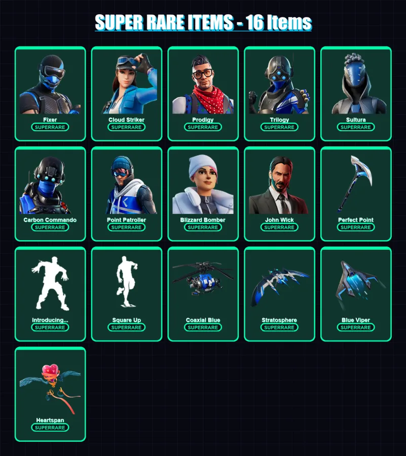 [PC/XBOX] | Fixer | Cloud Striker | Prodigy | Trilogy | Sultura | 112 skin | 107 pickaxe | 95 emote | 121 glider | Lv1428