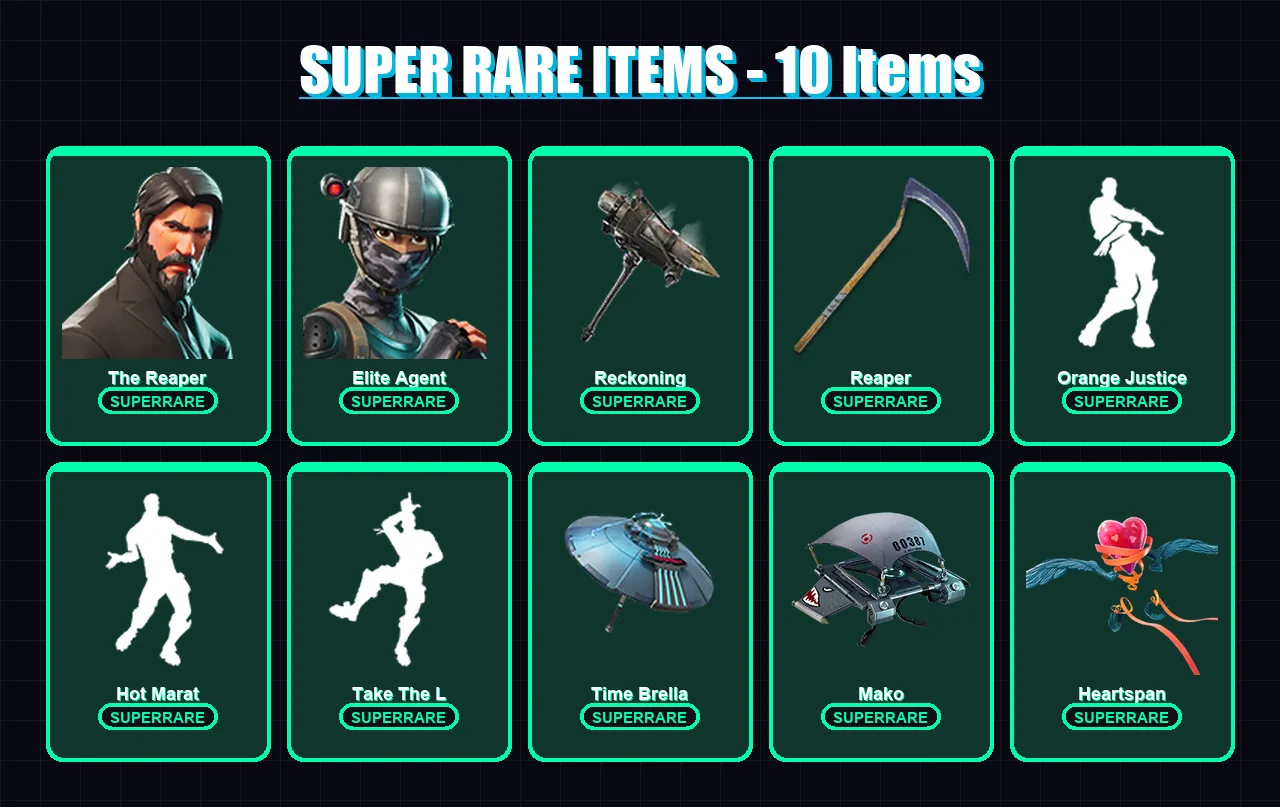 [PS4/PS5/XBOX/PC] | The Reaper | Elite Agent | Joltara | Hybrid | Fusion | 100 skin | 130 pickaxe | 126 emote | 104 glider | Lv2112