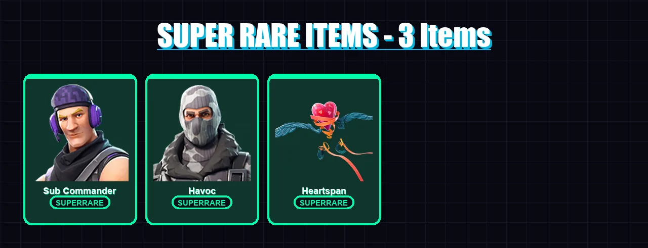 [SWITCH/XBOX/PC] | Sub Commander | Havoc | The Scientist | Ruin | Blackheart | 45 skin | 53 pickaxe | 61 emote | 58 glider | Lv725