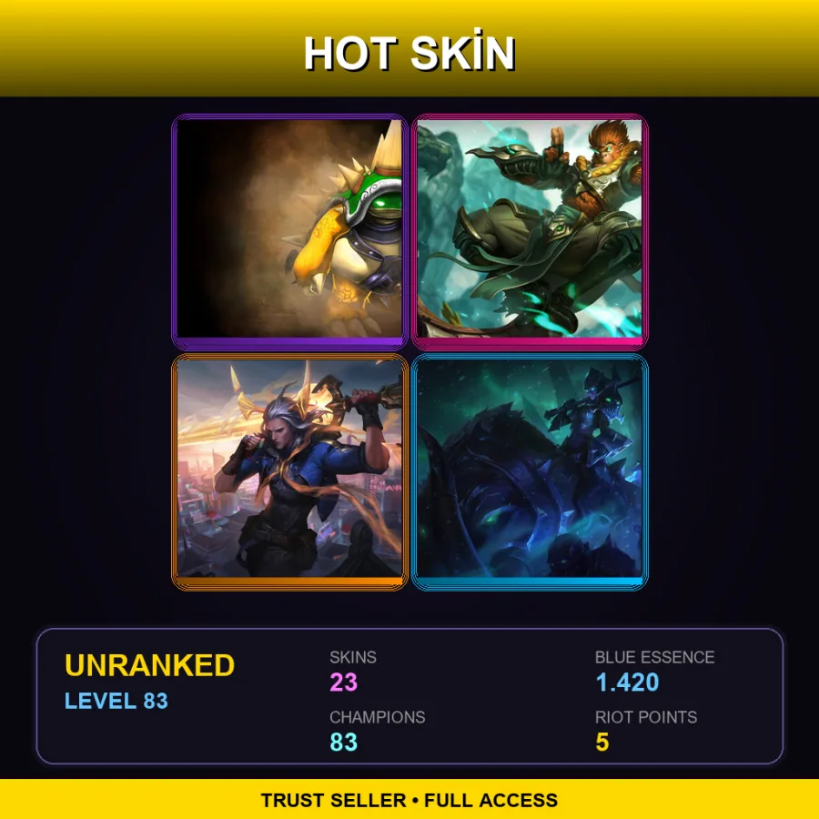 VN | Lv83 | Unranked | 23 Skin | 83 Champ — Commando Jarvan Iv