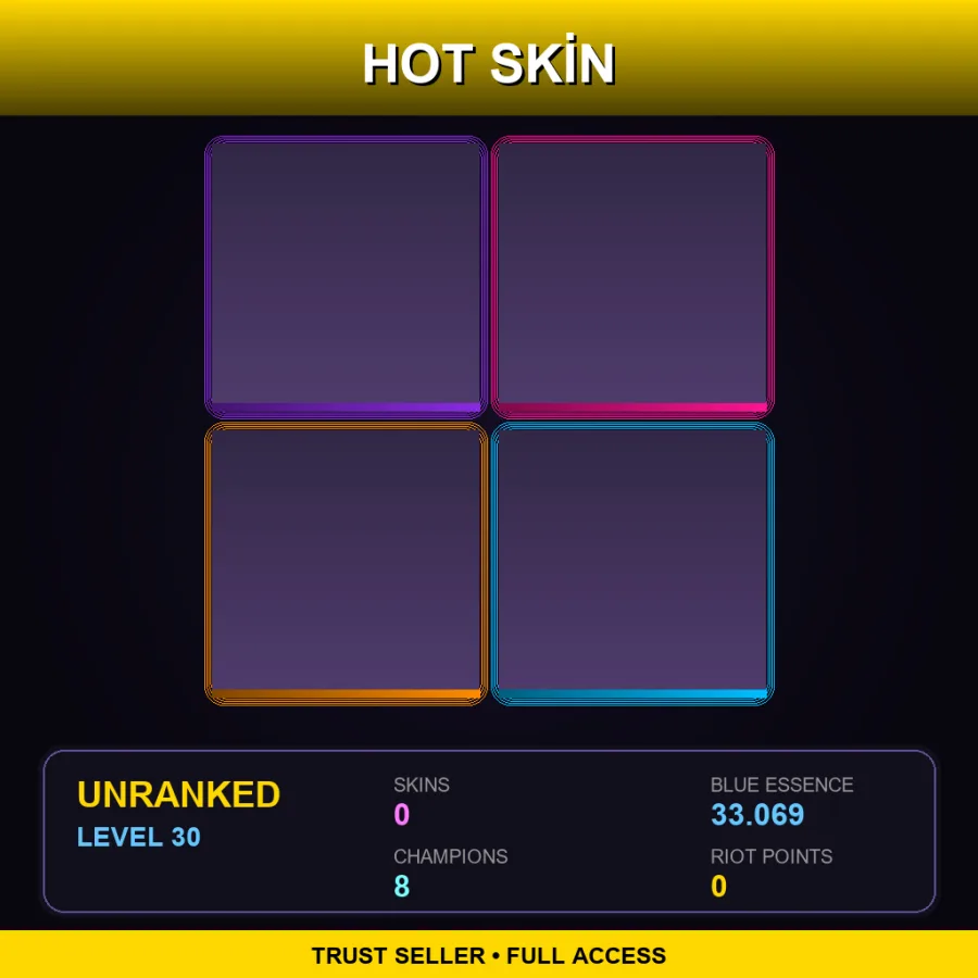 EUW | Lv30 | Unranked | 0 Skin | 8 Champ