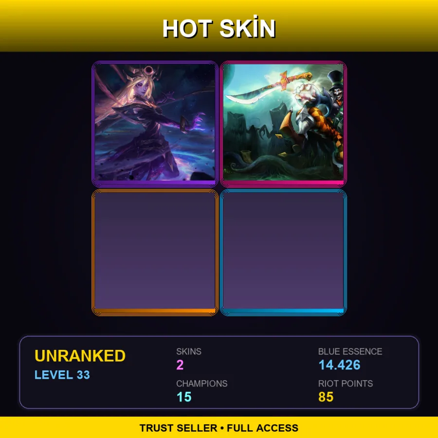 TR | Lv33 | Unranked | 2 Skin | 15 Champ