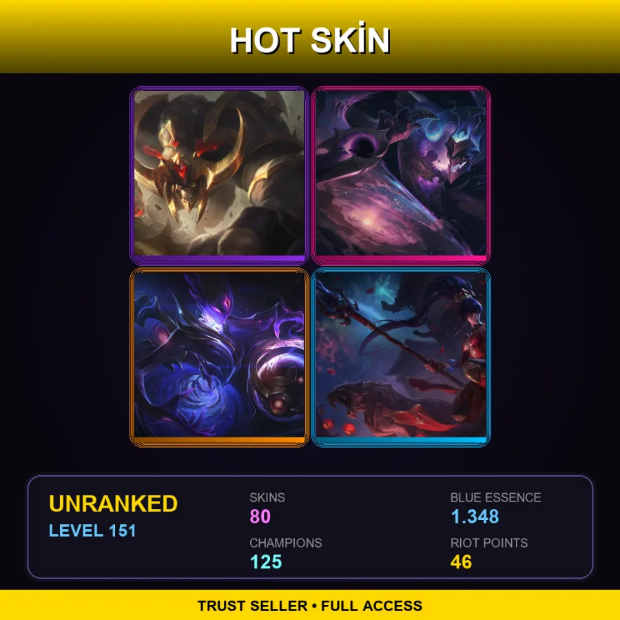 EUW | Lv151 | Unranked | 80 Skin | 125 Champ