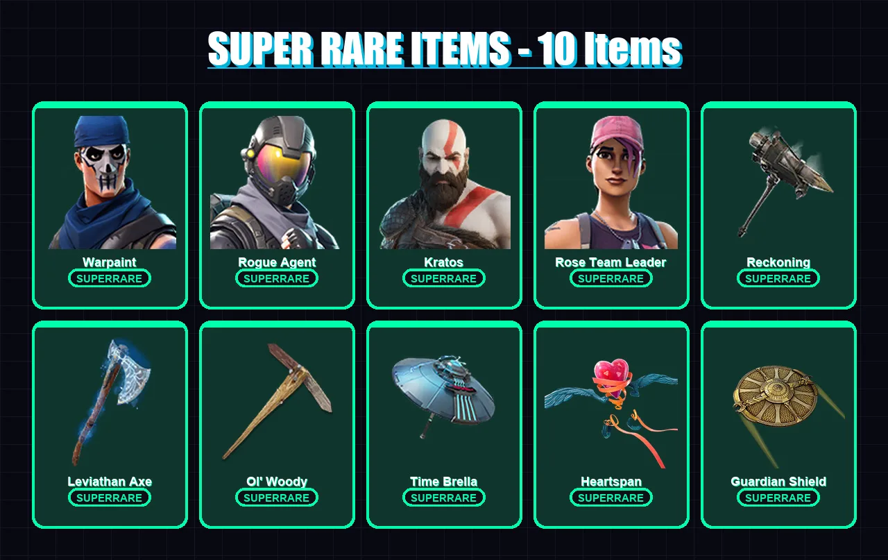 [PS4/PS5/XBOX/PC] | Warpaint | Rogue Agent | Kratos | Rose Team Leader | Frostbite | 108 skin | 128 pickaxe | 127 emote | 123 glider | Lv1307 — Fortnite account