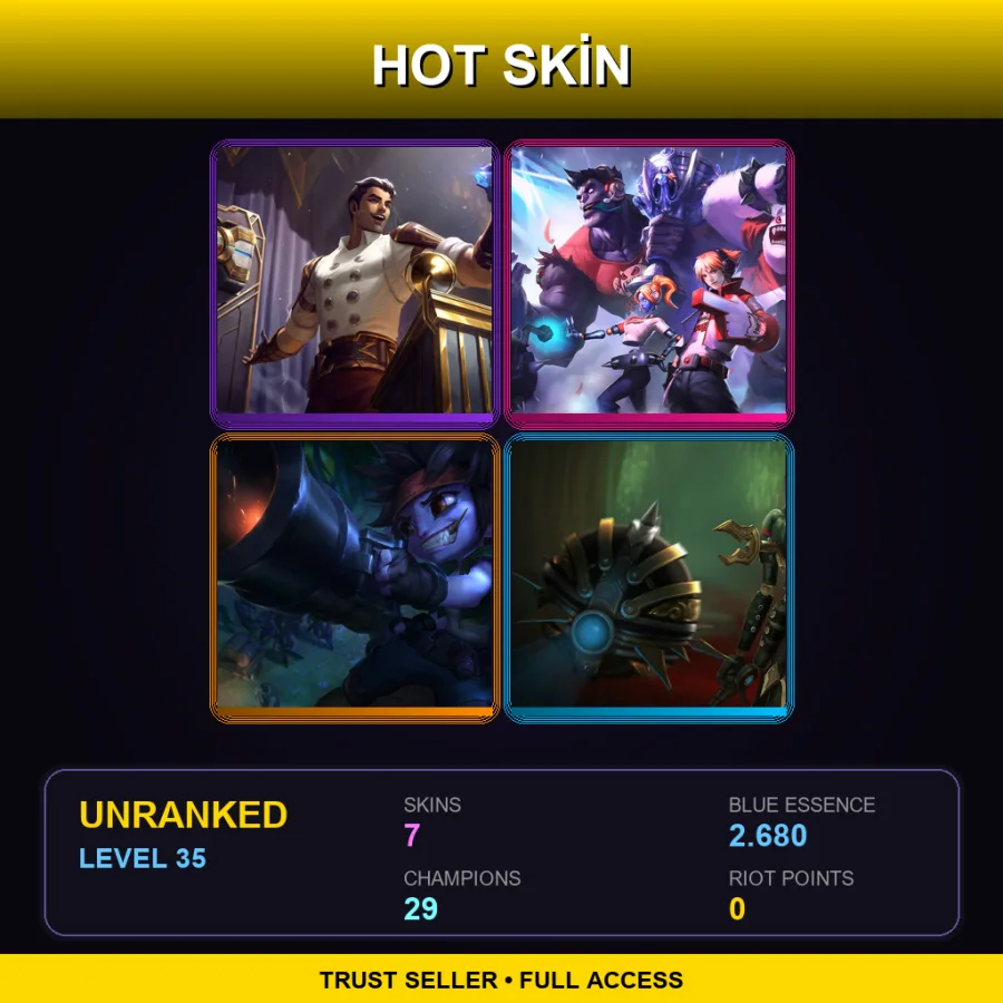 LAS | Lv35 | Unranked | 7 Skin | 29 Champ