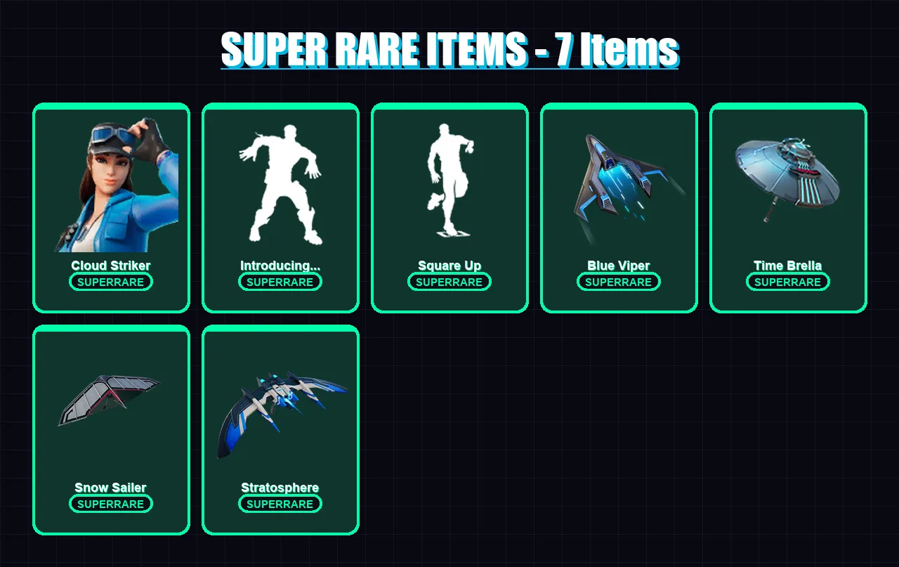 [PS4/PS5/XBOX/PC] | Cloud Striker | The Ageless | Nezumi | Torin | Eternal Knight | 36 skin | 58 pickaxe | 67 emote | 68 glider | Lv1081