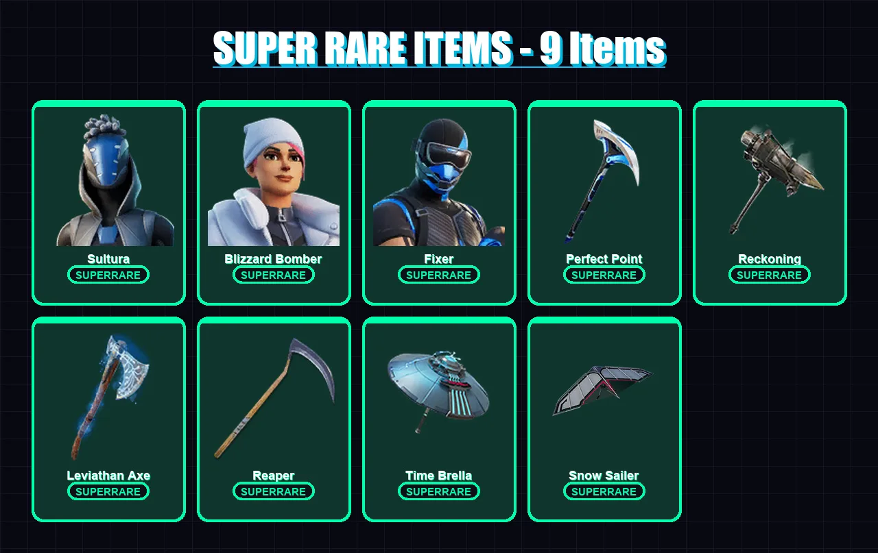 [PC/XBOX] | Sultura | Blizzard Bomber | Fixer | Frozen Love Ranger | Menace | 110 skin | 168 pickaxe | 103 emote | 140 glider | Lv1783
