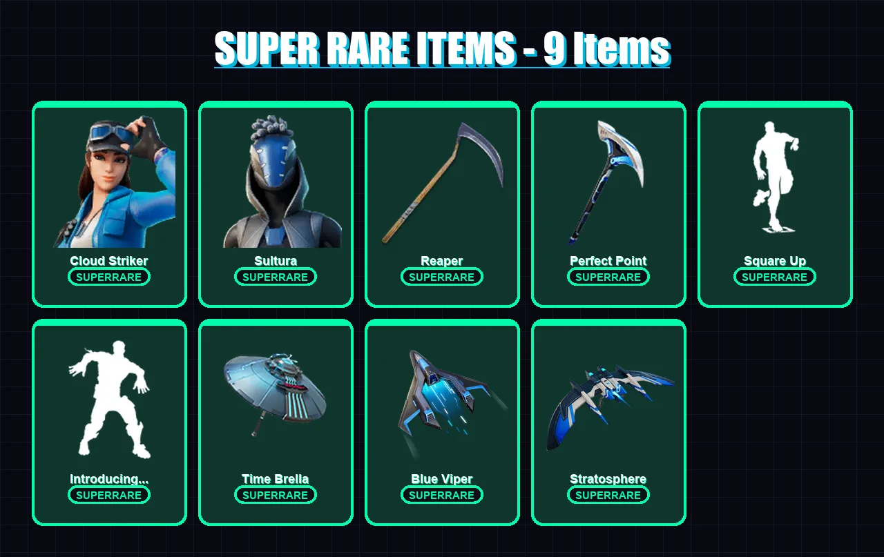 [PS4/PS5/XBOX/PC] | Cloud Striker | Sultura | Mandalorian | Midas Rex | Valeria | 30 skin | 47 pickaxe | 31 emote | 44 glider | Lv683