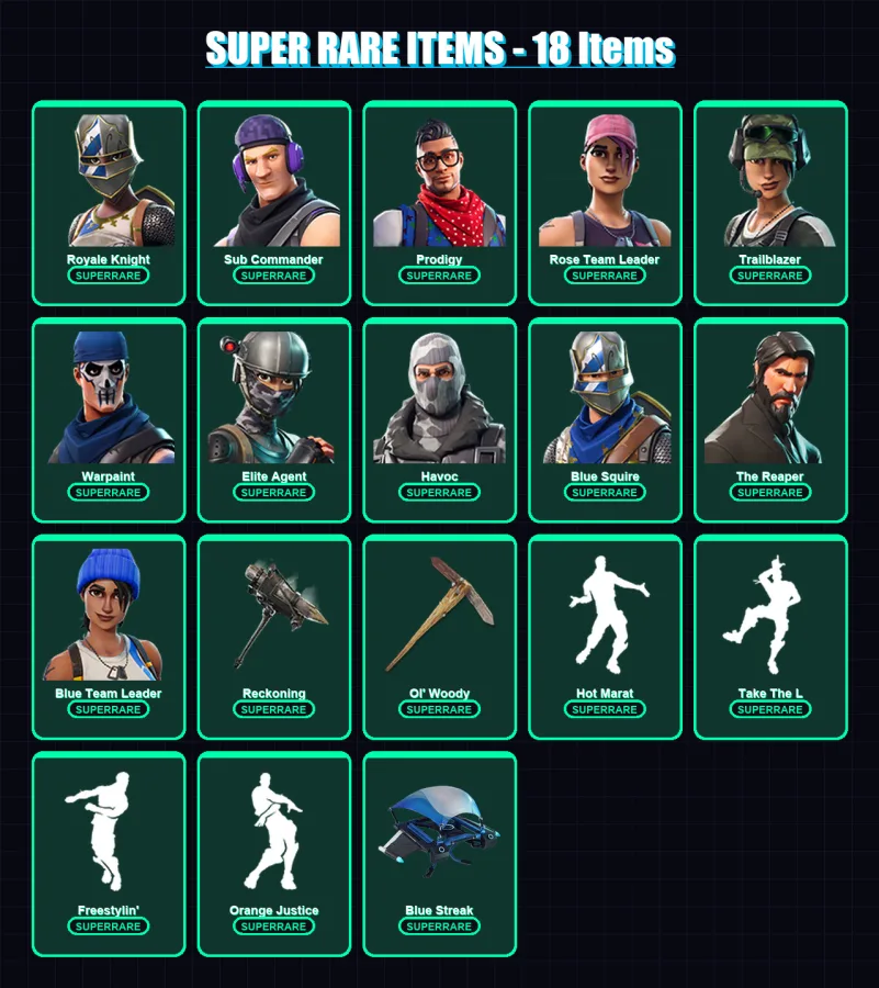 [PS4/PS5/XBOX/PC] | Royale Knight | Sub Commander | Prodigy | Rose Team Leader | Trailblazer | 71 skin | 47 pickaxe | 60 emote | 49 glider | Lv722 — Fortnite account