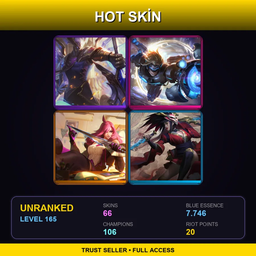 LAN | Lv165 | Unranked | 66 Skin | 106 Champ