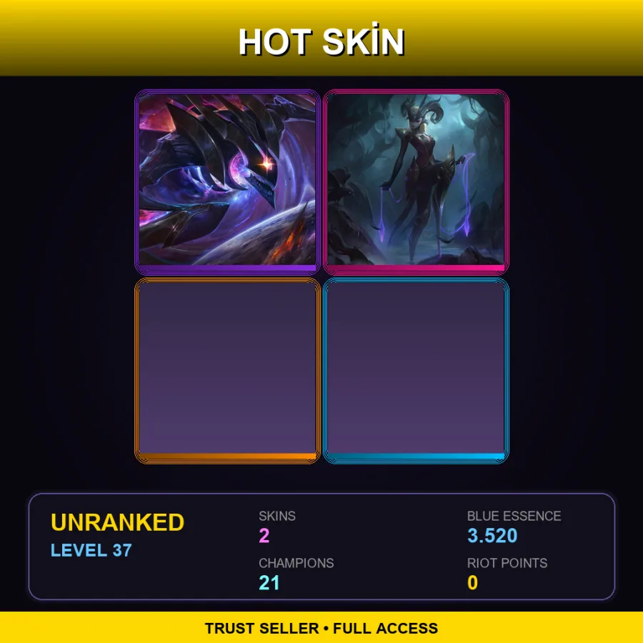EUW | Lv37 | Unranked | 2 Skin | 21 Champ — LoL account