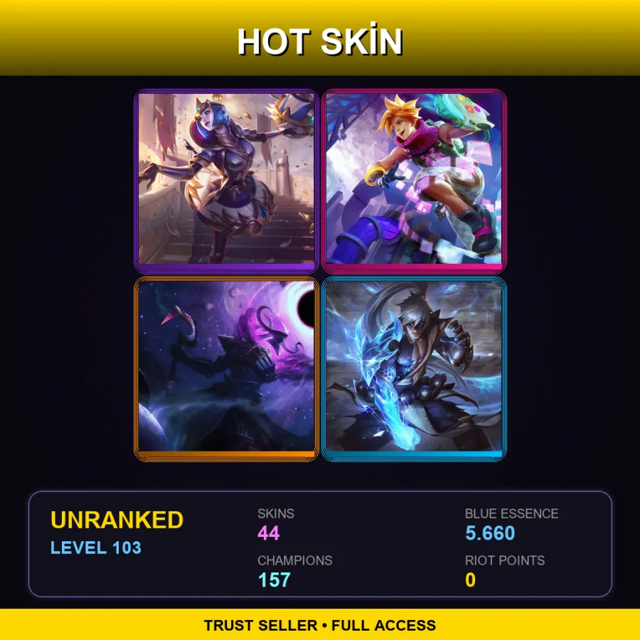 VN | Lv103 | Unranked | 44 Skin | 157 Champ — Super Kennen