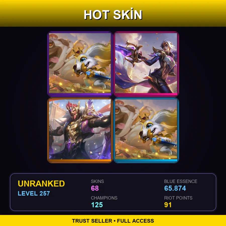 LAN | Lv257 | Unranked | 68 Skin | 125 Champ — Cyber Halo Janna