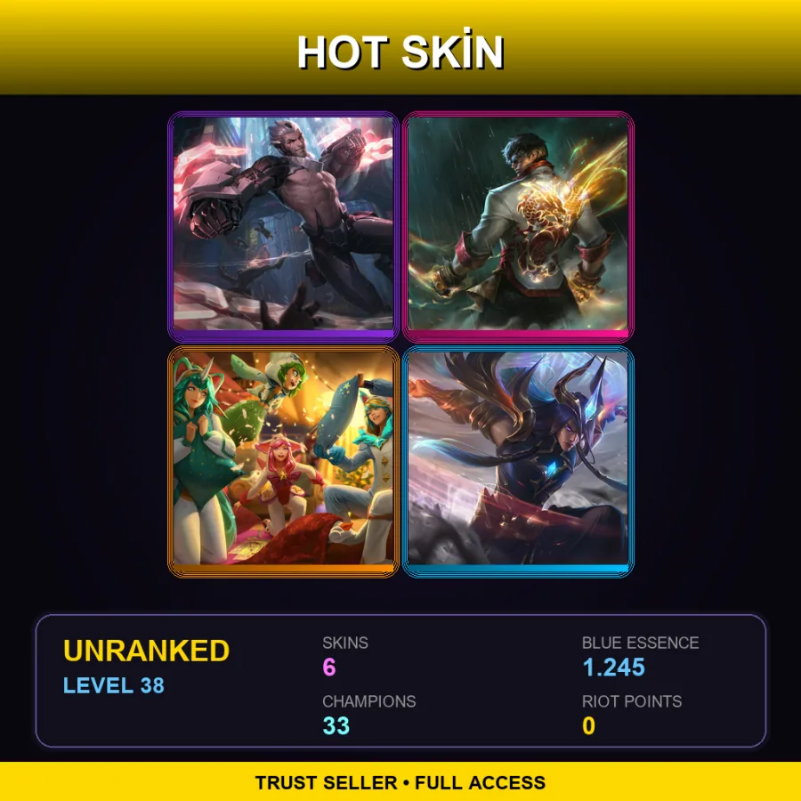 BR | PROJECT: Sylas | Dragon Fist Lee Sin | Pajama Guardian Miss Fortune | Dawnbringer Yone | 6 Skin | 33 Champ | Lv38