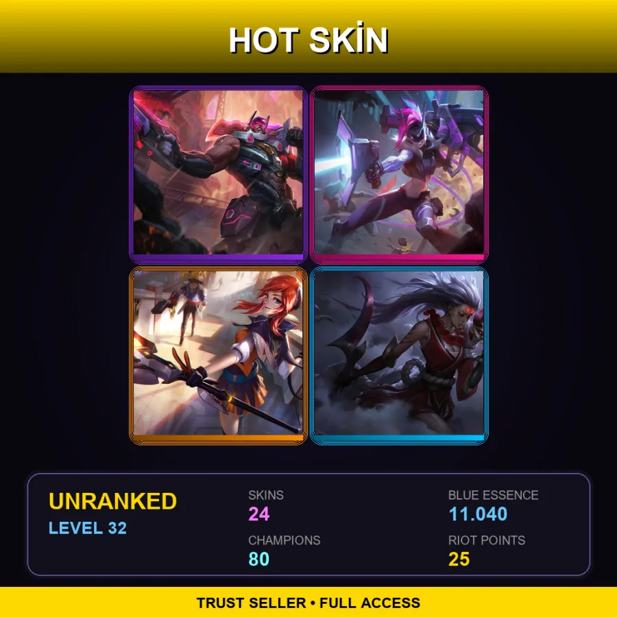 LAN | Lv32 | Unranked | 24 Skin | 80 Champ