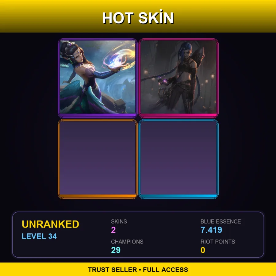 EUW | Lv34 | Unranked | 2 Skin | 29 Champ