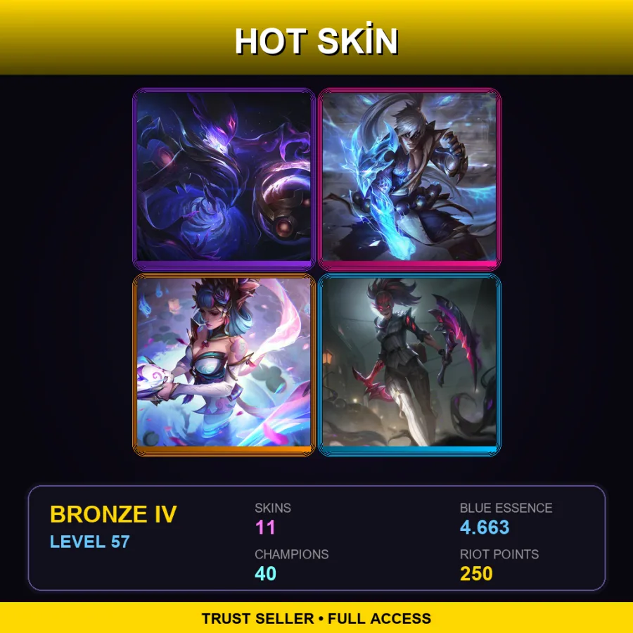 LAS | Lv57 | Bronze IV | 11 Skin | 40 Champ — LoL account