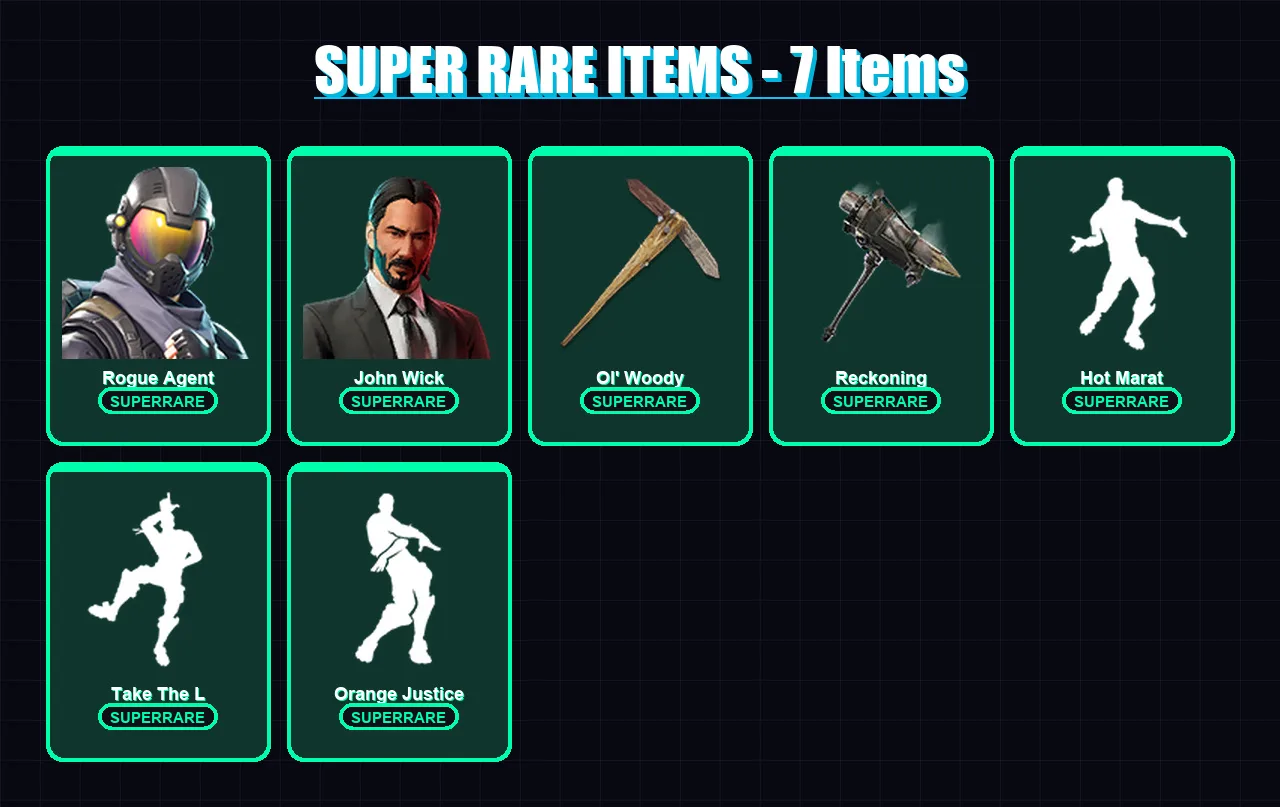 [PC/PSN] | Rogue Agent | John Wick | The Visitor | Midas | Valor | 109 skin | 85 pickaxe | 81 emote | 69 glider | Lv745